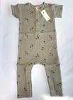 Lot Of 2 Quincy Mae Baby Unisex Romper Sage Green Ribbed Bodysuit Organic Cotton