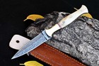 Handmade Damascus Knife  Forged Steel Hunting Dagger Boot Knife Camel Bone 864