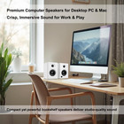 Computer Speakers For Desktop Pc  60w Bluetooth 5 3 Stereo 2 0 System With Bass 