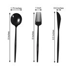 24 Black Premium Plastic Cutlery Spoon Fork Knife Set Party Events Home Supplies