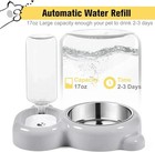 Dog   Cat Food And Water Bowl Set W  Automatic Water Dispenser   Stainless Steel