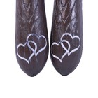 Stainless Steel Wedding Cake Knife   Server Set     Faux Wood Handles Hearts