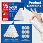 96 Pack Gauze Rolls Bandages  4 In X 4 1 Yards  Premium Medical Supplies   First
