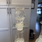 Vintage Glass Decanters With Bottle Stoppers 14    Tall Set Of 2 1930s