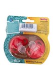 2x Nuby Silicone Red Newborn Baby Dummies  Orthodontic Teething Nubs Soothers