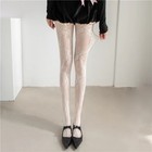 Sexy Women Lace Floral Tights Stockings Rose Fishnet Pantyhose Gothic Bar Black