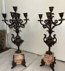 Pair Of Antique French Art Nouveau Candelabras garnitures