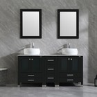 60  Double Sink Bathroom Vanity Cabinet Engineered Stone Top Ceramic Sink Combo