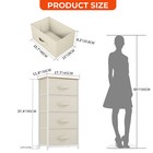 4 Drawers Fabric Dresser White Storage Tower Cabinet Organizer Chest Bedroom