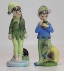 Vtg Elf pixie Figures Set Of 2 St  Patricks Spring Decor Mushrooms 3-3 5  Read