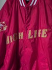 Vtg Miller High Life Beer Satin Bomber Jacket Xxl Red Varsity Cse Promo Patch