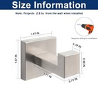 Bath Towel Hooks -sus04 Stainless Steel Square Clothes Robe 3 Brushed Nickel