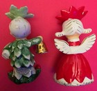 Vintage Christmas Poinsettia Girl Holly Boy Napco Salt And Pepper Shakers 1956