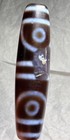 Tibetan Old Agate 4 Eye Dzi Bead  Cinnabar  Nice Weathering Translucent        