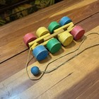 Vintage antique Wooden Pull Toy Made Up Of Wood Blocks