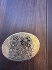 Oval Cherub Pill Box Metal Ceramic 2 25in Collectible Decorative
