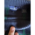 Vintage Payne Stewart Youth Xl Blue Embroidered Golf Sweater Green Grid Pattern