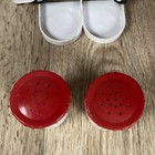 Vintage Chef Salt   Pepper Shakers Red Plastic Cooks Tremax Mid Century Kitchen
