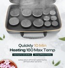 Hot Stones Massage Set With Portable Warmer  12 Basalt Massage Stones  Hot Ro   