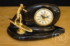 Surfer Surfing Trophy Mid Century Modern Lanshire Desk Clock Ceramic 1955 Minty