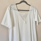 Edwardian 1910s Crochet Yoke White Nightgown Antique Cotton