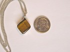 Vintage Navajo Native American   Handmade Sterling Silver Tiger s Eye Pendant