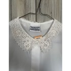 Vintage Specialty House White Lace Dickey Collar Faux Blouse Insert Floral Trim
