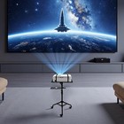 Projector Stand Tripod     24 To 59 Inch Adjustable Height     Dual Shelves