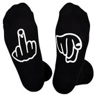 Show Off Funny Colorful Novelty Socks    gag Large Middle Finger - Black