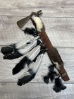 Native American Indian 18    Ceremonial Tomahawk With Beads  Feathers   Fur