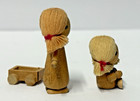 Wood Folk Art Figures Scandinavian Style Vintage Mid-century