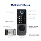 Smart Rim Door Lock Outdoor Tuya Wifi Waterproof Biometric Double Fingerprint Us