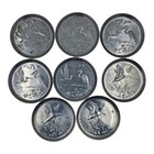 Vintage Set 8 Embossed Aluminum Coasters Heron Egret Wetland Bird Wildlife 4 