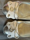 Sam   Libby Women s Metallic Silver Scalloped Bow Ballet-core Cute Flats Size 9