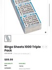 Bingo Cards Sheets 1000 Triple Pack Vintage Nwt New Sealed 3000