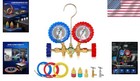 Ac Gauge Set 3-way Refrigerant Manifold R134a R12 R22 R502 Automotive Hvac