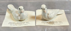 Vtg Hagen Renaker White Love Doves Pair Ceramic Miniature Figures Original Cards