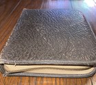 Vintage Shaving Kit Leather Case Straight Razor Brush Comb Mirror Zipper