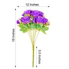 Purple 2 Bushes 18  Artificial Faux Silk Rose Flowers Bouquet Wedding Decoration