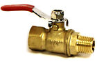 1 4  Female X Male Npt Mini Brass Ball Valve Full Port  Lever Handle 600 Wog