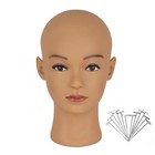 Professional Bald Mannequin Head For Wigs Making   Display - 21 5  Light Brown 