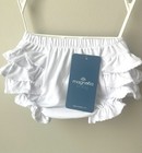 Nwt Magnolia Baby White Newborn Ruffle Girls Bloomers Diaper Cover Pima Cotton