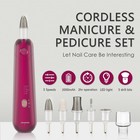 Professional Manicure Pedicure Set  Cordless Electric Nail File Kit  Red 