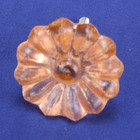 Vtg Depressed Pink Translucent Glass Drawer Pulls Flower Cabinet Knobs - 6