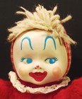 Vintage Eden Toys Plush Clown Doll Rubber Face Musical Wind Up Head Moves 9 