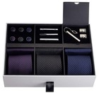 Stylish Men s Gift Tie Set - Silky Necktie  Pocket Squares  Tie Clips   Cufflink