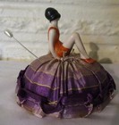 Antique China Bathing Beauty Figurine On A Fabric Pincushion   Made In Germany