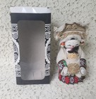 Chinese Doll With Baby Ethnic Minority Wood Beaded Hat And Kimono W Trim Beads