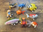 Lot Of  9  Water Wind-up Toys Fish Otter Penguin Lobster Koi Shark Goldfish