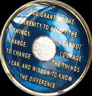 6 Year Midnight Blue Aa Medallion Alcoholics Anonymous Chip Gold Tri-plate Six